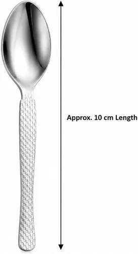 Vista 3 de Juego de 12 cucharas de acero inoxidable para té/café y especias (plata) (cuchara de té pequeña)