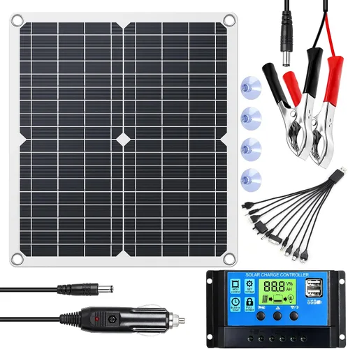 Vista 11 de KEPEAK Panel Solar para Cámara Ring al Aire Libre, Cargador Solar Pequeño de 5V con Tipo C o Micro USB, Solo para Batería de Cámara Stick Up Cam