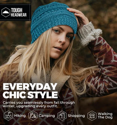 Vista 24 de Gorro de punto para mujer, cálido y suave, elástico, para clima frío de Tough Headwear