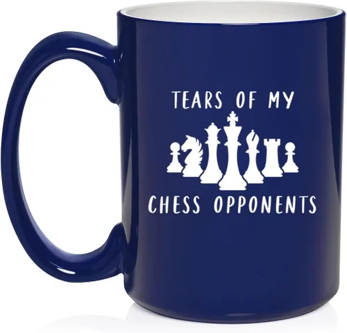 Vista 23 de Daylor Taza de café de cerámica con diseño de los oponentes de las lágrimas de mi ajedrez, regalo para ella, él, amigo, compañero de trabajo