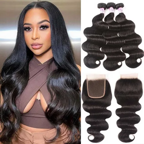 Vista 10 de Beauty Forever 3 extensiones de cabello ondulado indio, 100% sin procesar, cabello humano virgen, teje color natural, 3.35-3.53 oz/pieza (8 10 12)