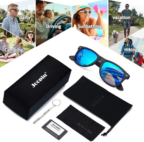 Vista 6 de Joopin Gafas de sol cuadradas polarizadas con protección UV para hombre y mujer