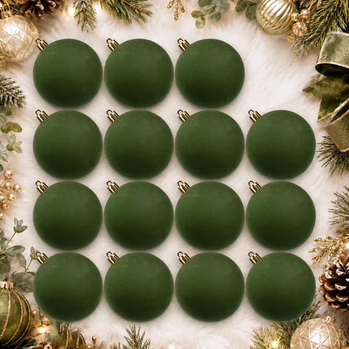 Vista 9 de 18 adornos de terciopelo para árbol de Navidad, juego de adornos de Navidad Azul polvo