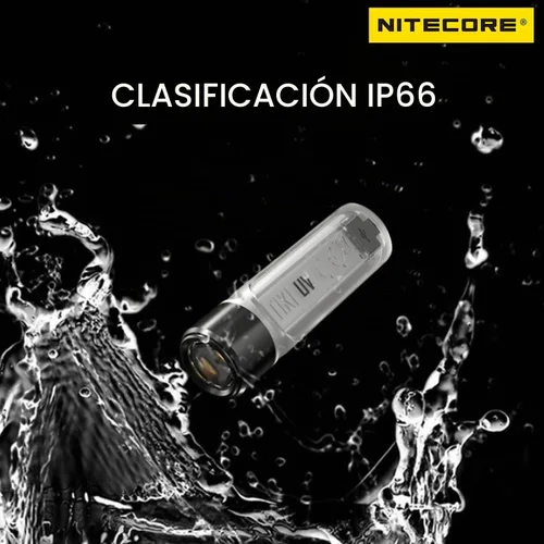 Vista 6 de Nitecore Tiki UV 365nm llavero ultravioleta linterna USB-C recargable EDC luz etiqueta