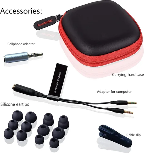 Vista 2 de SoundMAGIC E80C Auriculares con cable con micrófono HiFi Stereo Audiófilo Auriculares de aislamiento de ruido en el oído Auriculares Ajuste cómodo