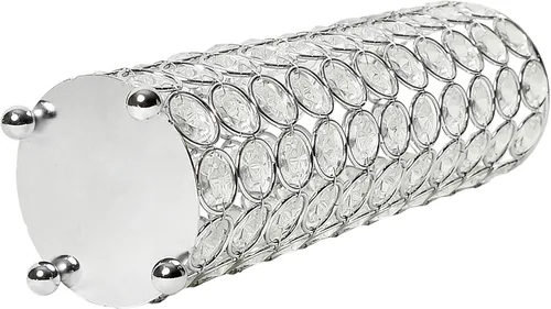 Vista 4 de Elegant Designs HG1011-CHR - Jarrón decorativo de cristal Elipse, portavelas, centro de mesa de boda, 10.25 pulgadas, cromado