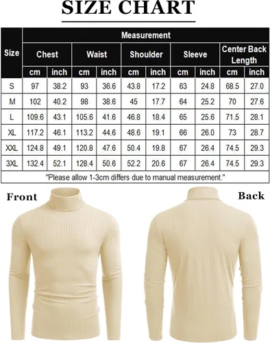 Vista 6 de COOFANDY Suéter de cuello alto para hombre