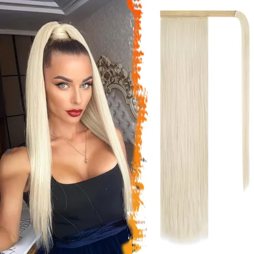 Vista 89 de BARSDAR Extensión de Cola de Caballo Corta y Recta - Extensiones de Cabello de Cola de Caballo con Cordón de 14 Pulgadas en Negro para Mujeres