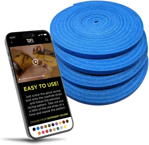 Vista 25 de TOFL Kit de Cordones para Guante de Béisbol Cordones de Cuero para Reparación de Guantes de Béisbol y Sóftbol - Tiras de 72 Pulgadas de Largo