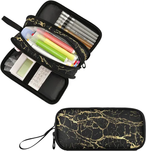 Vista 17 de Fustylead Alice - Estuche de ajedrez para lápices con cremallera, bolsa de maquillaje, bolsa de cosméticos, bolsa de viaje multiusos, caja