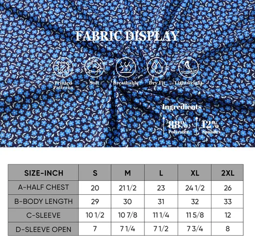 Vista 5 de DEOLAX Mens Golf Shirts Performance Moisture Wicking Mens Polo Shirt Fashion Print Dry Fit Golf Shirts Short Sleeve