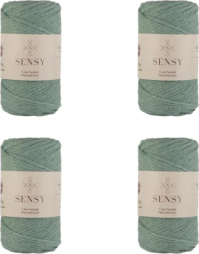 Vista 42 de Sensy - Cuerda de macramé prémium de 0.118 in, 109 yardas, 100% algodón, una hebra torcida, cuerda de macramé, hilo de algodón para macramé, hilo
