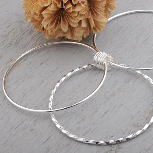 Vista 4 de Silver Bangle Bracelet