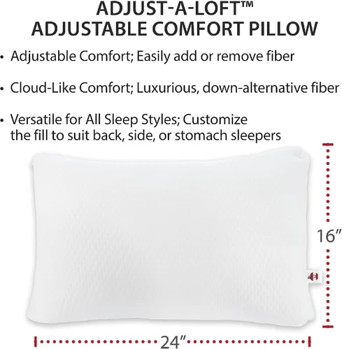 Vista 7 de Core Products Almohada ajustable: loft personalizable con relleno alternativo para dormir de lado, espalda o estómago; espuma viscoelástica de gel