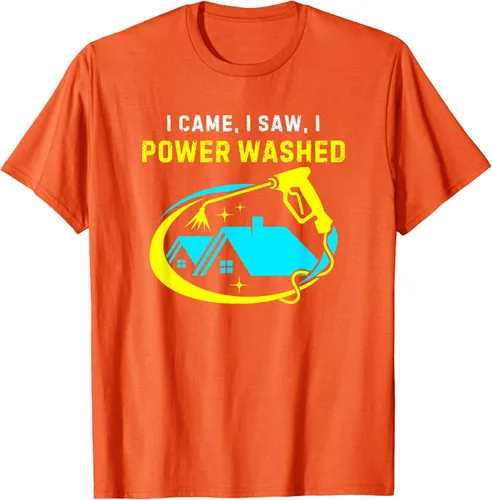 Vista 11 de Camiseta con texto en inglés "I Came, I Saw, I Power Washed Funny Power Washing", Negro