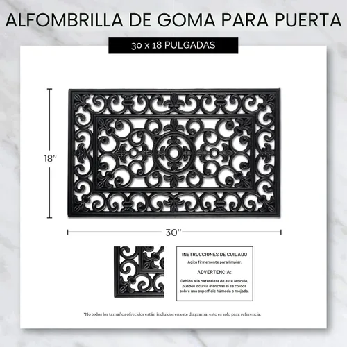 Vista 3 de DII Colección de felpudos de goma para todo tipo de clima, 18x30, entramado de diamante marrón Celosía de diamante marrón