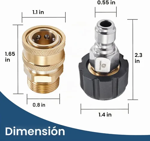 Vista 4 de Raincovo Accesorios de conexión rápida para lavadora a presión, M22