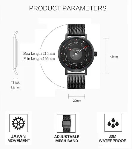 Vista 5 de SHENGKE Sinobi Relojes de negocios hombres moda diseño original reloj hombres malla acero reloj reloj Relogio masculino creativo reloj de pulsera