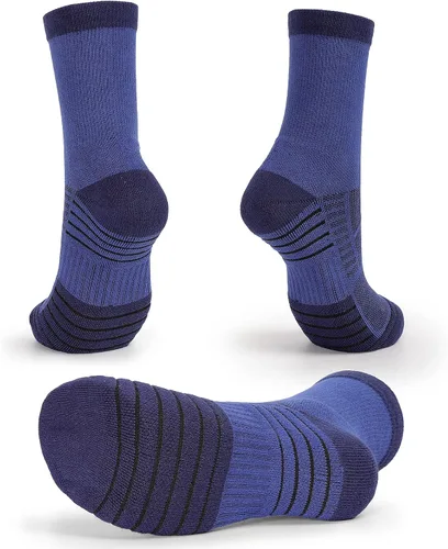 Vista 5 de 3-Pair Hiking Socks Women Men Moisture Wicking Breathable Cotton Cushion Crew Socks for Outdoor Sports Hiking Running Walking