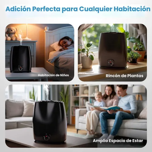 Vista 7 de Everlasting Comfort Humidificadores de 6 L para dormitorio, silencioso, tiempo de funcionamiento de 50 horas, sin filtro, humidificador de niebla
