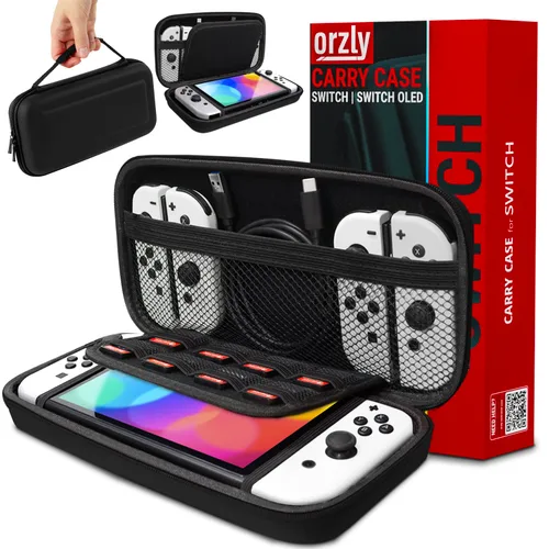 Vista 14 de Orzly Carry Case for Nintendo Switch Lite - Portable Travel Carry Case with storage for Switch Lite Games & Accessories [Solid Black]