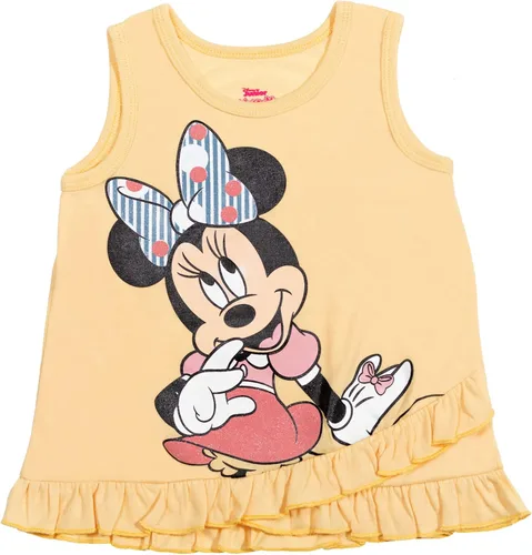 Vista 65 de Disney Minnie Mouse - Conjunto de camiseta floral arcoíris y pantalones cortos de cambray, tallas de bebé a niño grande (12 meses - 14-16)