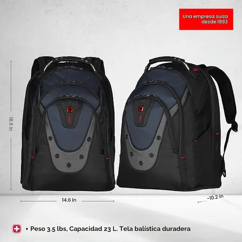 Vista 2 de Equipaje Wenger Maxxum, Azul/Negro, 17 pulg.