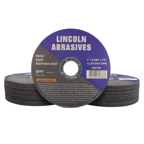 Vista 27 de Paquete de 25 ruedas de corte de 4.5" Lincoln Abrasives .040" Metal y acero inoxidable