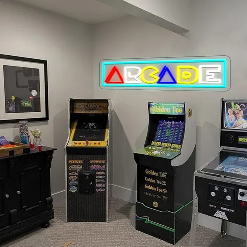 Vista 9 de Letrero de neón de arcade, decoración de sala de juegos de arcade, letrero iluminado por USB para transmisión, cueva de hombre, regalo para Arcade20