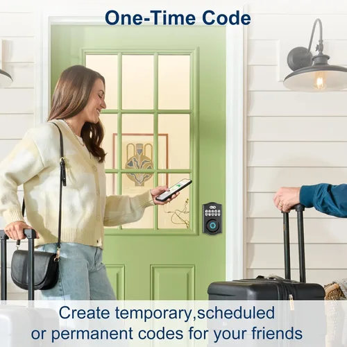 Vista 7 de Cerradura de puerta inteligente - Entrada sin llave con huella dactilar/Bluetooth APP control/contraseña, bloqueo automático, código de una sola