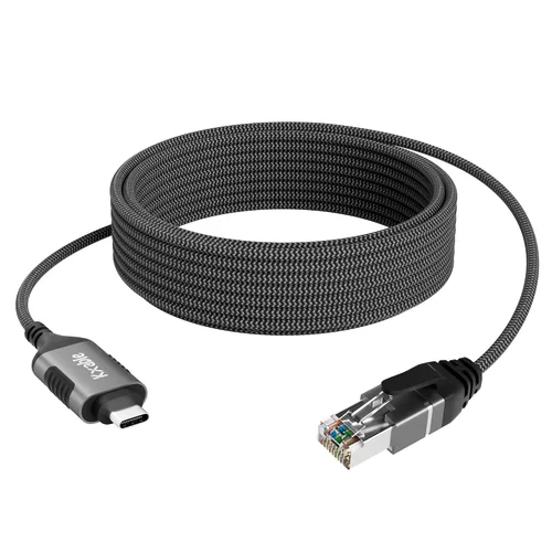 Vista 8 de Kxable Cable USB a Ethernet delgado de 4 pies, cable delgado USB 3.0 A a RJ45, conectado directamente, aluminio, trenzado, OFC, cable de red LAN USB
