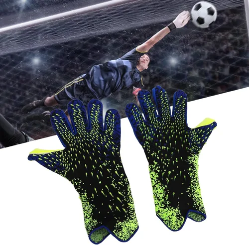 Vista 9 de Guantes de portero de fútbol, guantes de portero antideslizantes de látex grueso, guantes de competición de entrenamiento de amortiguación