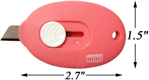 Vista 2 de Mini cuchillos utilitarios cortador de caja retráctil abrecartas (azul/rosa/blanco) 3 piezas