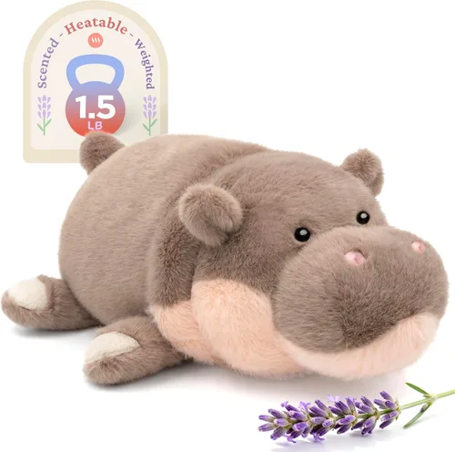 Vista 34 de IKASA Animal de peluche de vaca con peso para microondas, 1.5 libras, calentable y refrigerable con aroma a lavanda para mayor comodidad y calidez