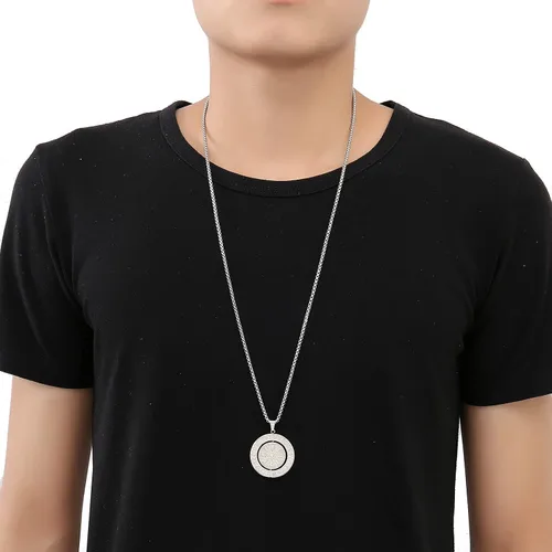 Vista 5 de Collar con colgante de amuleto nórdico de los vikingos nórdicos Vegvisir RUNE, collar de acero inoxidable con colgante extraíble joyería original