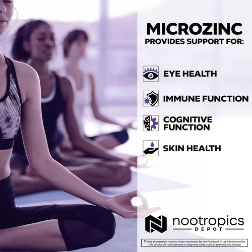 Vista 4 de Nootropics Depot Cápsulas de microzinc 20 mg Suplemento de zinc optimizado 30