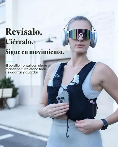 Vista 5 de Zelvot X-Back - Chaleco para correr para mujer, chaleco de hidratación con Soporte para teléfono específico para mujer, ligero, transpirable, ajuste