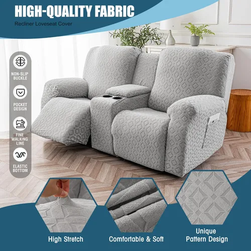 Vista 78 de Gennia Funda Impermeable para Silla Reclinable, Fundas Elásticas para Sofá Reclinable con Bolsillos, Fundas Lavables para Silla Reclinable Lazy Boy