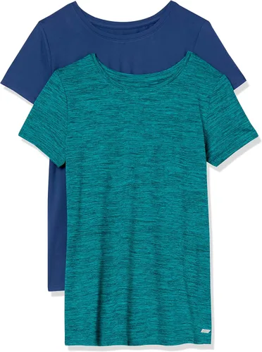 Vista 61 de Amazon Essentials Camiseta de manga corta con cuello redondo para mujer, de secado rápido, para entrenamiento, gimnasio, paquete múltiple