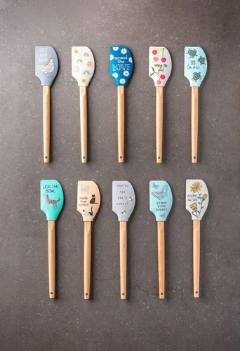 Vista 3 de Karma, espátula de silicona con mango de madera resistente al calor, espátulas para hornear, cocinar y mezclar, decoración moderna de cocina