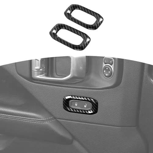 Vista 12 de RT-TCZ Para Wrangler JL Interruptor de bloqueo de puerta Cubierta de ajuste de botón azul bebé para Jeep Wrangler JL JLU Gladiator JT 2018-2024 Baby