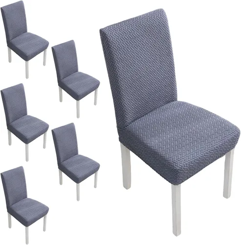Vista 20 de Fundas elásticas para sillas de comedor, fundas de asiento para sillas de comedor, juego de 4/6 fundas para sillas de cocina para el hogar, hotel