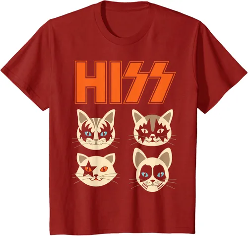 Vista 44 de Camiseta Hiss Funny Cats Kittens Rock Rockin, Negro