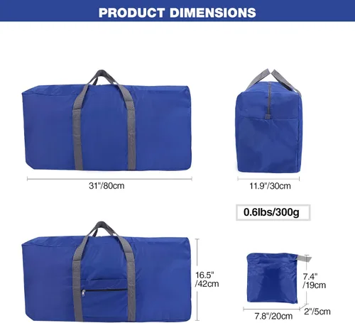 Vista 2 de REDCAMP - Bolsa de lona extra grande de 31 pulgadas, plegable A- azul oscuro