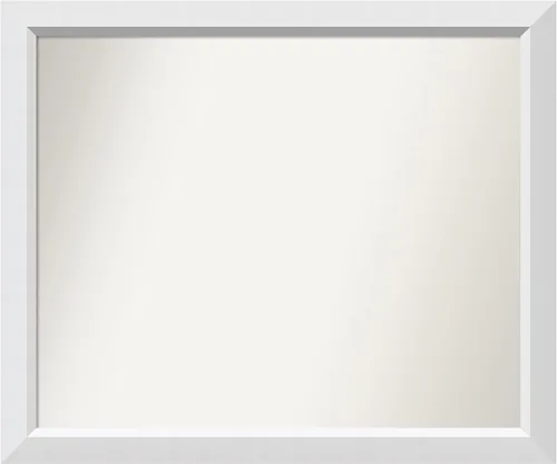 Vista 83 de Amanti Art Espejo de baño blanco para sobre el fregadero, 24 x 26 pulgadas, espejo rectangular blanco y blanco, marco de madera contemporáneo