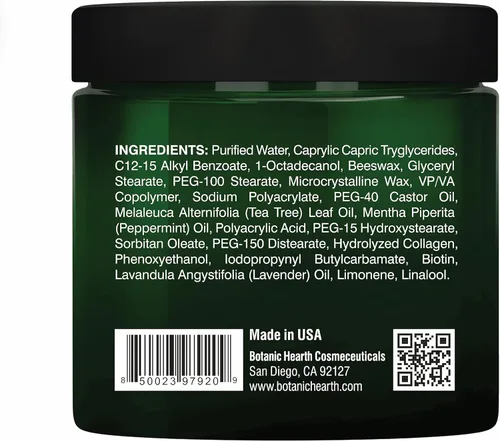 Vista 6 de Botanic Hearth Crema moldeadora de árbol de té, crema para peinar el cabello con colágeno y biotina, estilo y textura, sujeción fuerte y flexible