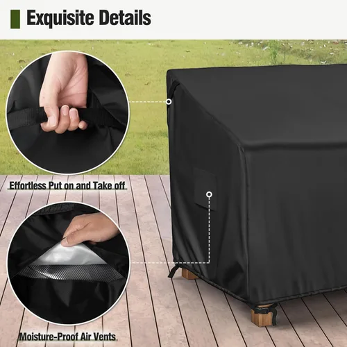 Vista 5 de MR.COVER - Funda para sofá biplaza de patio de 2 plazas, impermeable, resistente para muebles de patio, con ventilación de aire y asas, no se