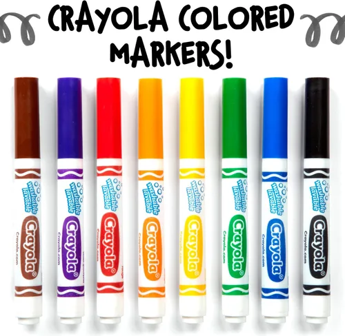 Vista 5 de 12 marcadores de punta gruesa lavables Crayola, Negro