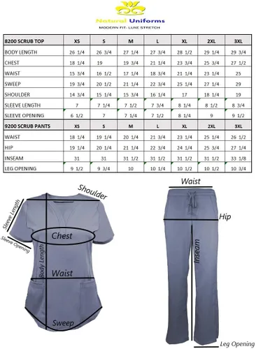 Vista 7 de Natural Uniforms Conjunto de uniforme médico ultra suave con cuello en Y para mujer 8200-9200