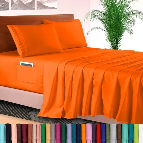 Vista 48 de Elegant Comfort - Juego de sábanas de lujo de 4 piezas - Ropa de cama de lujo de 1500 hilos, calidad de hotel prémium, microfibra, resistente a